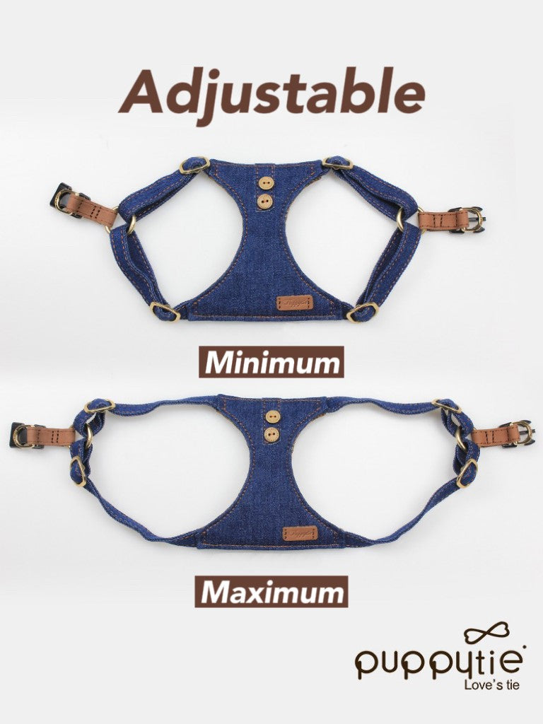 Denim Harness+leash (Small)