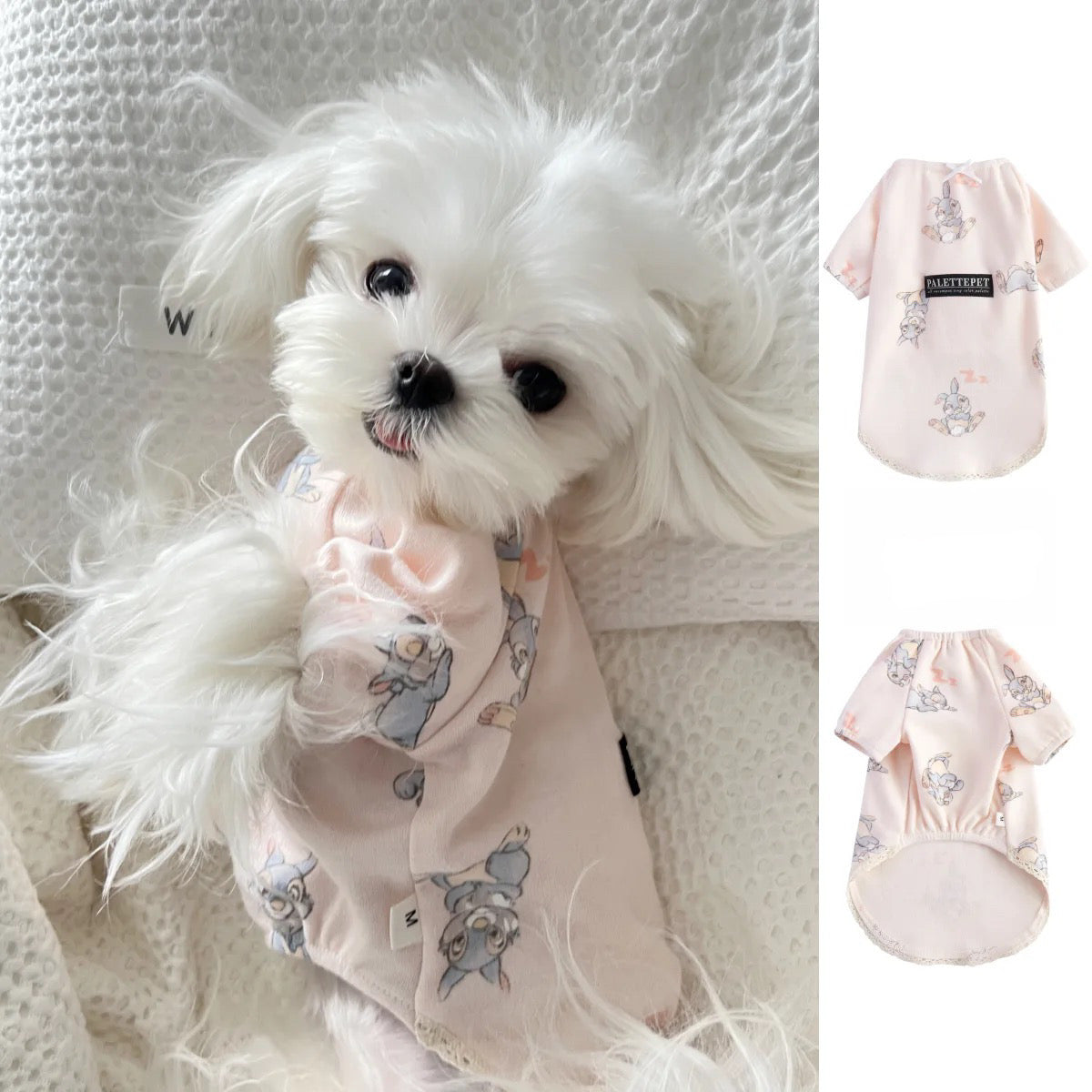 Dog Clothes Pink Rabbit Nightdress