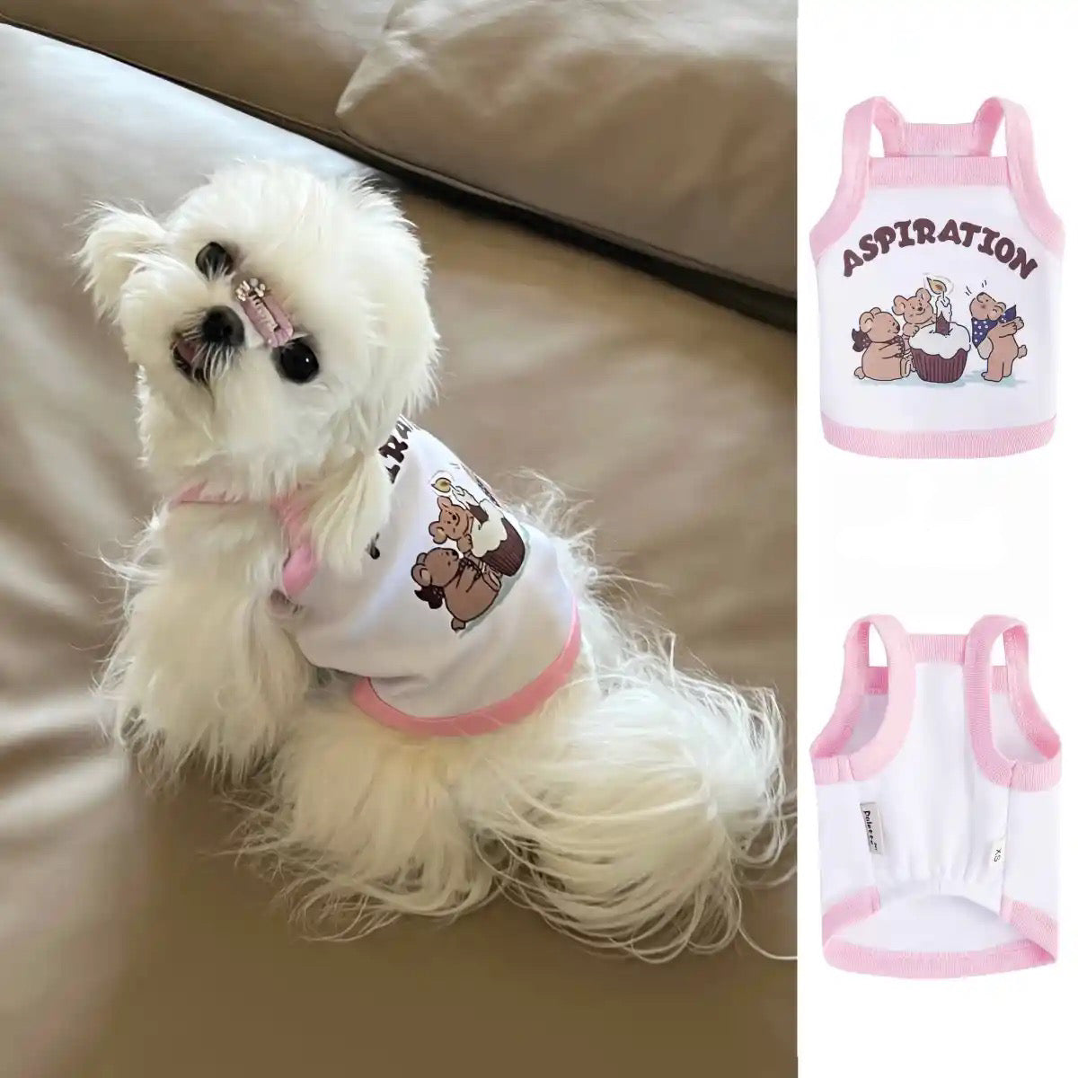 Pink Dog Clothes Dog Aspiration Vest