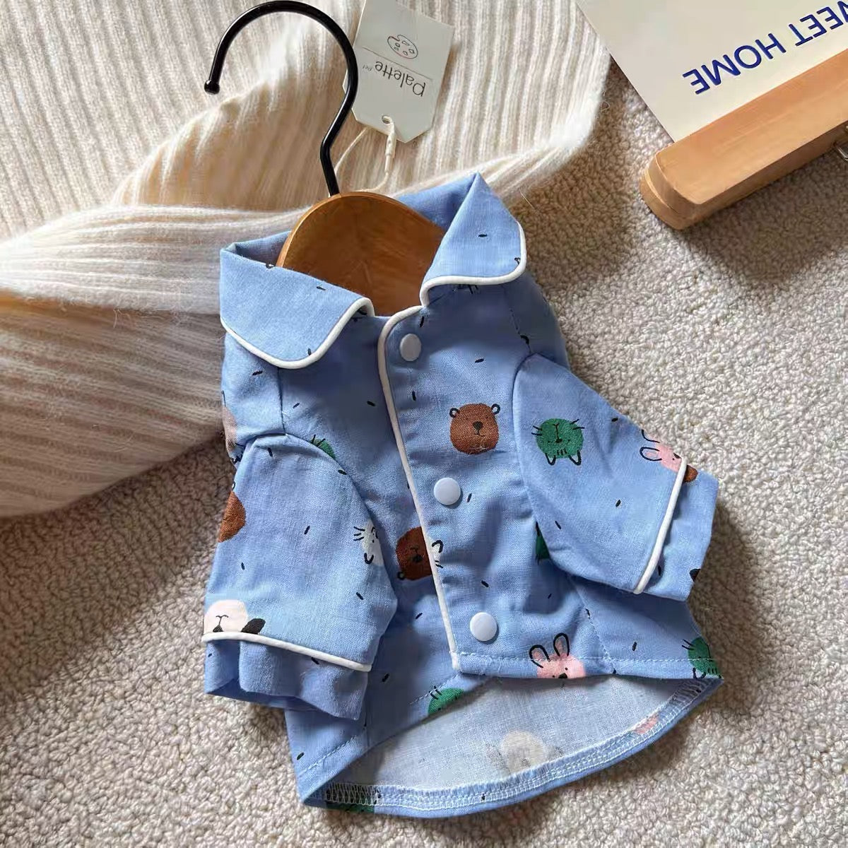 Cute Dog Clothes Blue Pet Shirt