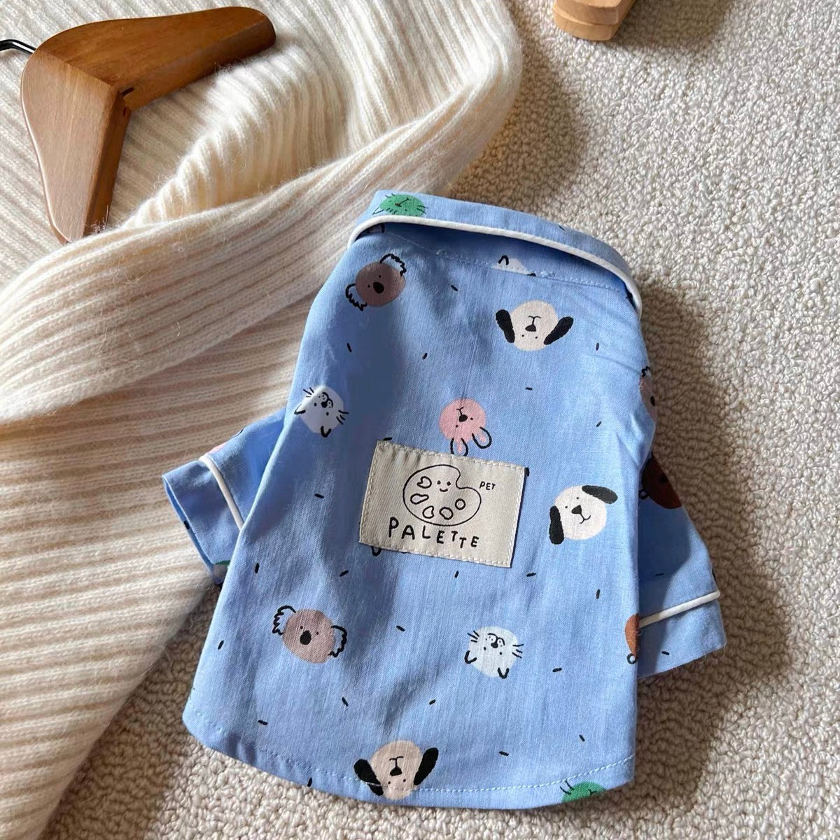 Cute Dog Clothes Blue Pet Shirt