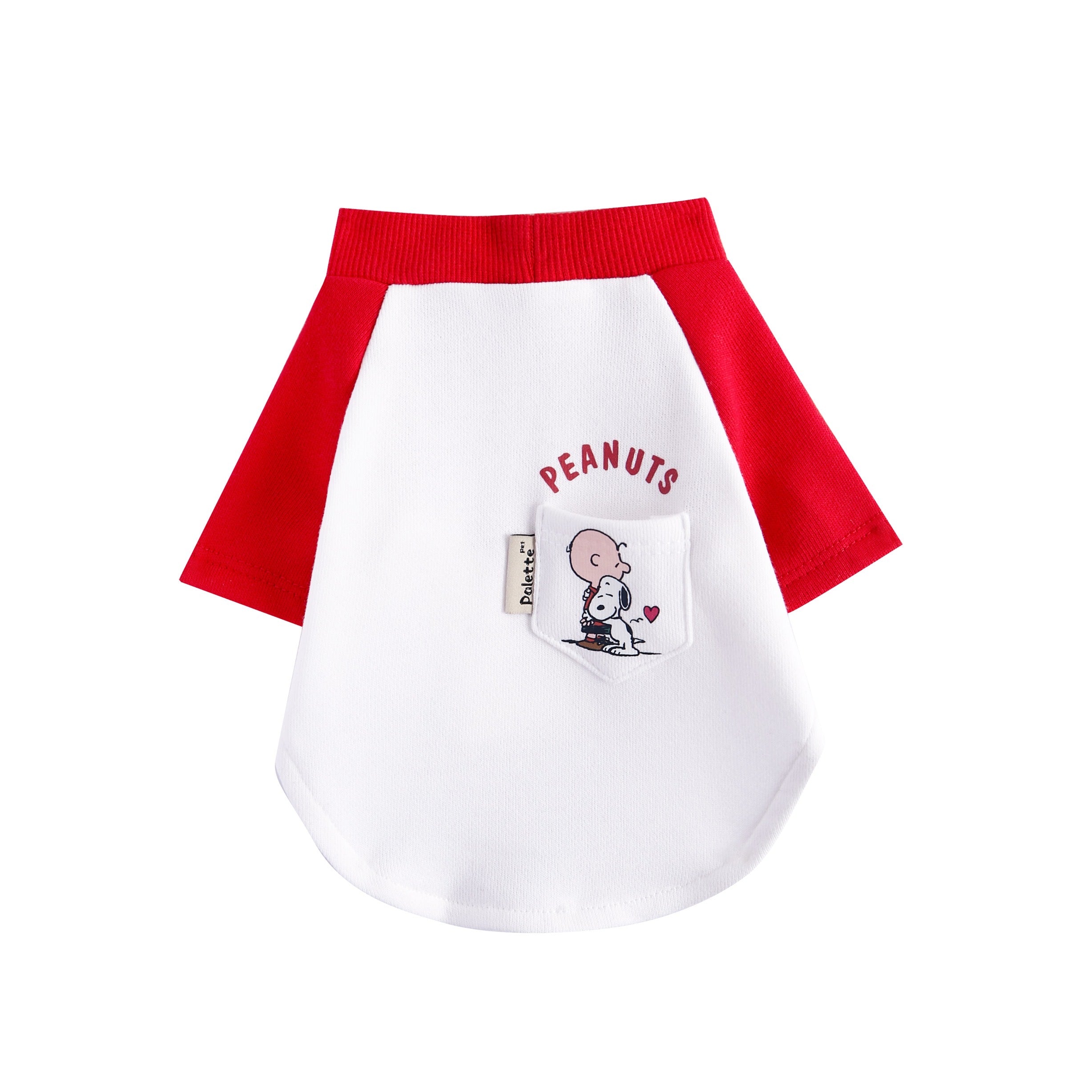 Dog Clothes White and Red Snoopy Pocket Dog Shirt