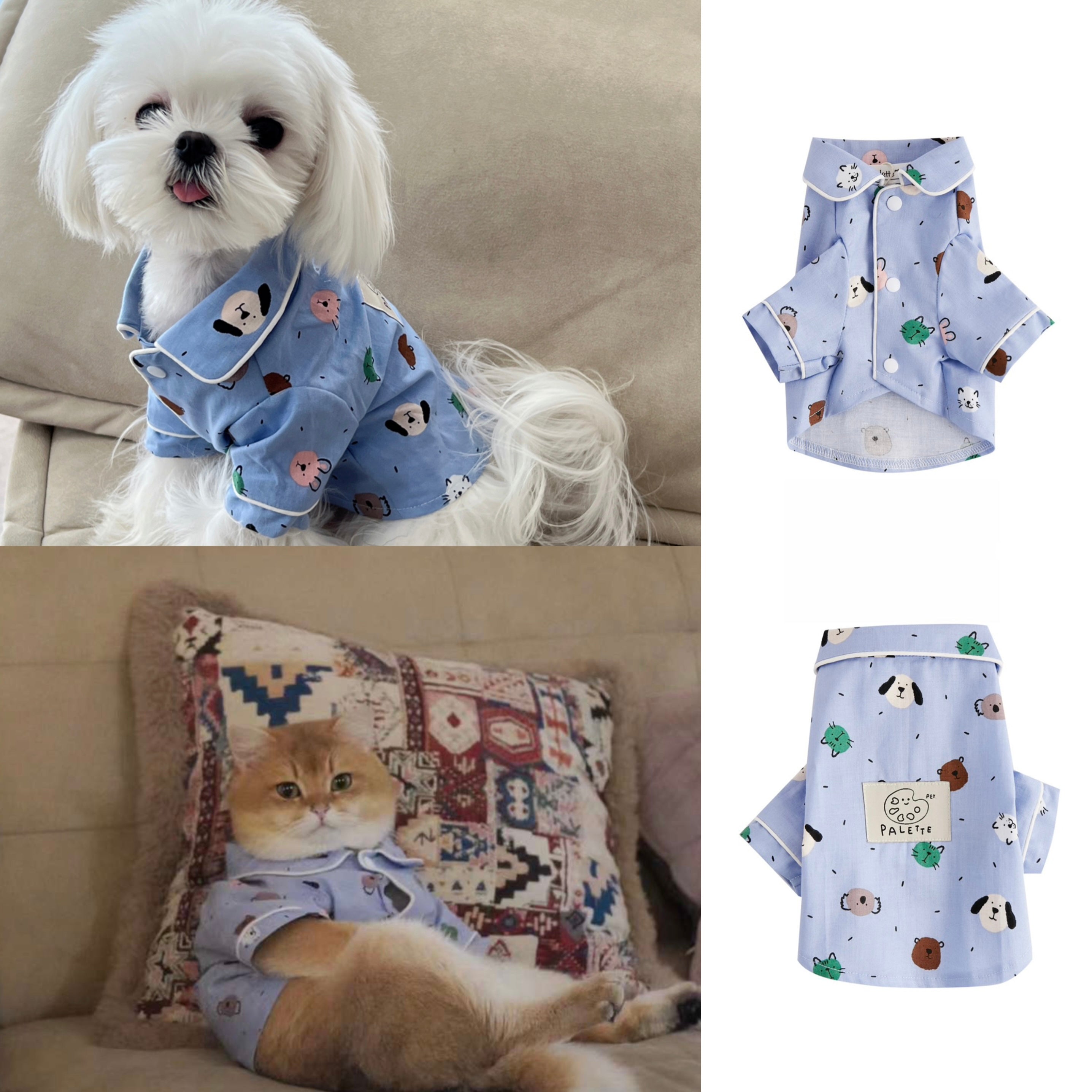 Cute Dog Clothes Blue Pet Shirt